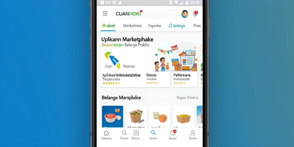 Tampilan antarmuka aplikasi CUANHOKI untuk belanja online yang praktis.