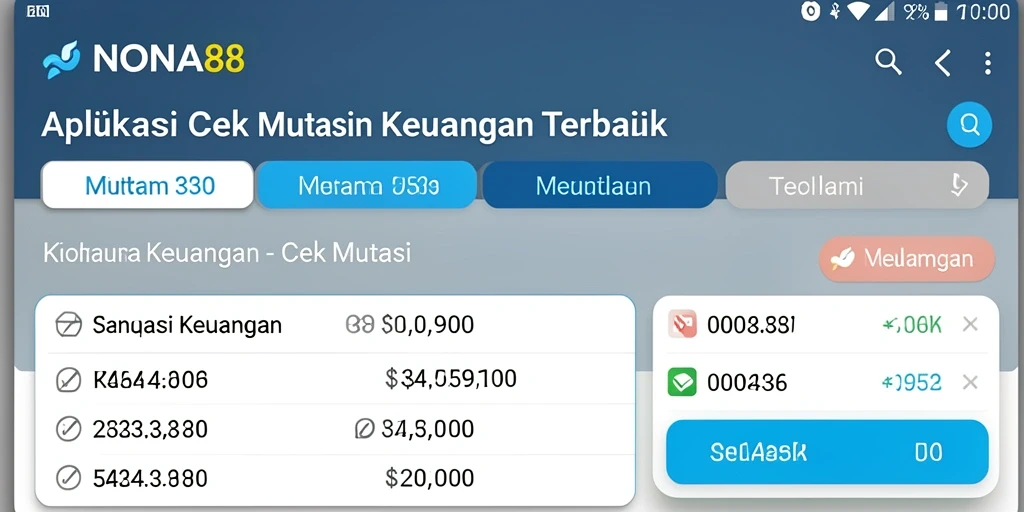 Antarmuka aplikasi Cek Mutasi NONA88 yang informatif dan menarik.