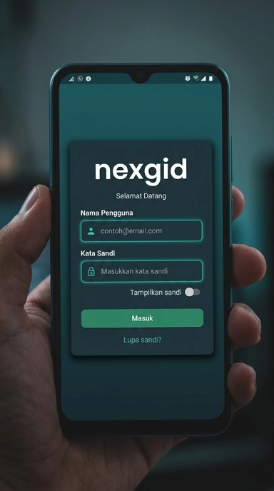 Tampilan halaman login nexgid
